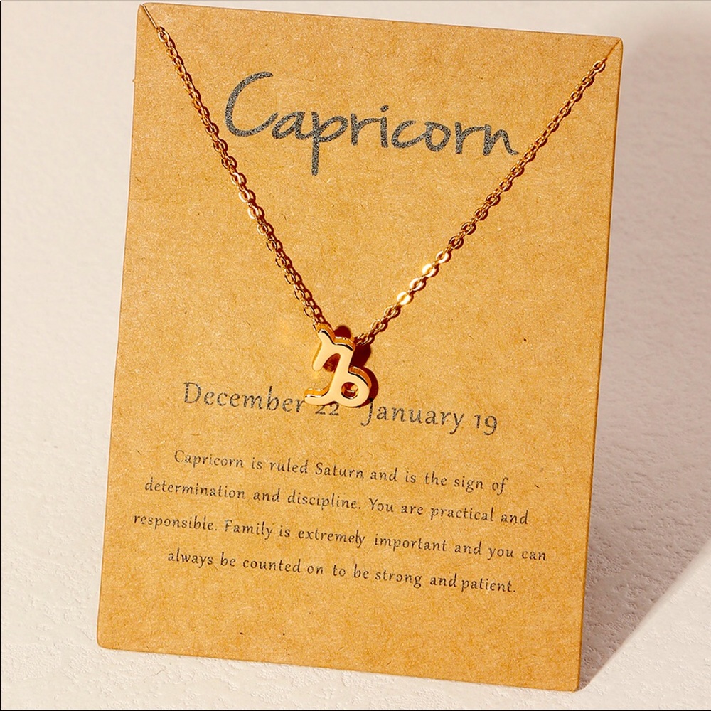 Capricorn zodiac sign necklace
